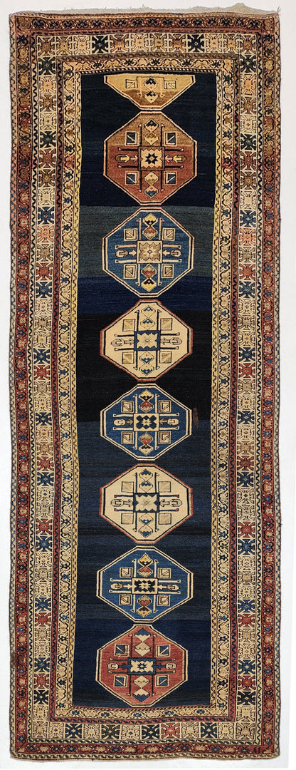 Antique Caucasian Geometric Runner 320x125 cm | Rug# 19762