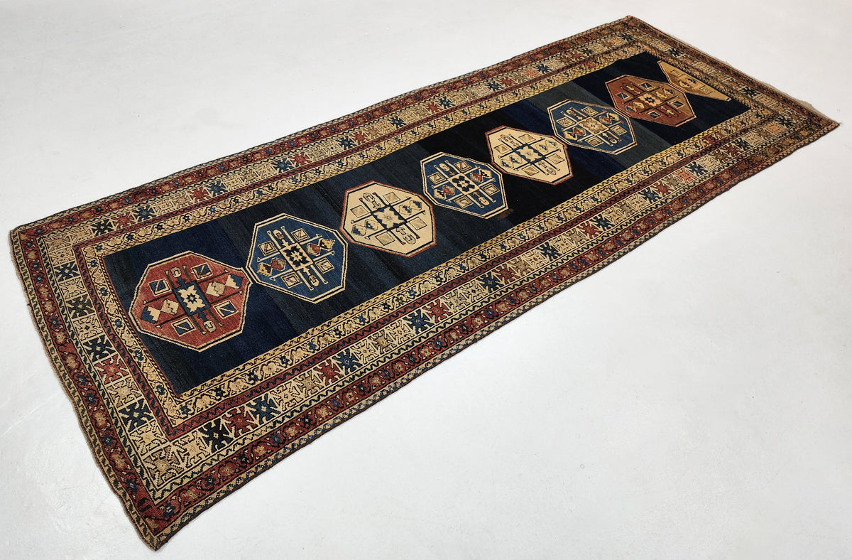 Antique Caucasian Geometric Runner 320x125 cm | Rug# 19762