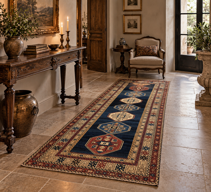 Antique Caucasian Geometric Runner 320x125 cm | Rug# 19762