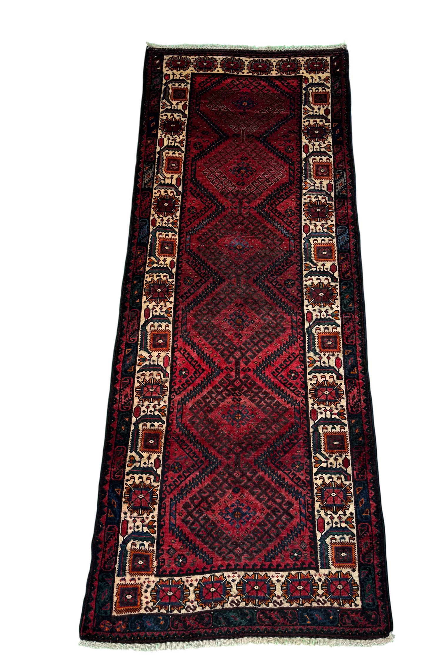 Antique Luri Olad, nomadic Galleria rug, used to cover beddings 310x125 cm | Rug# 20030