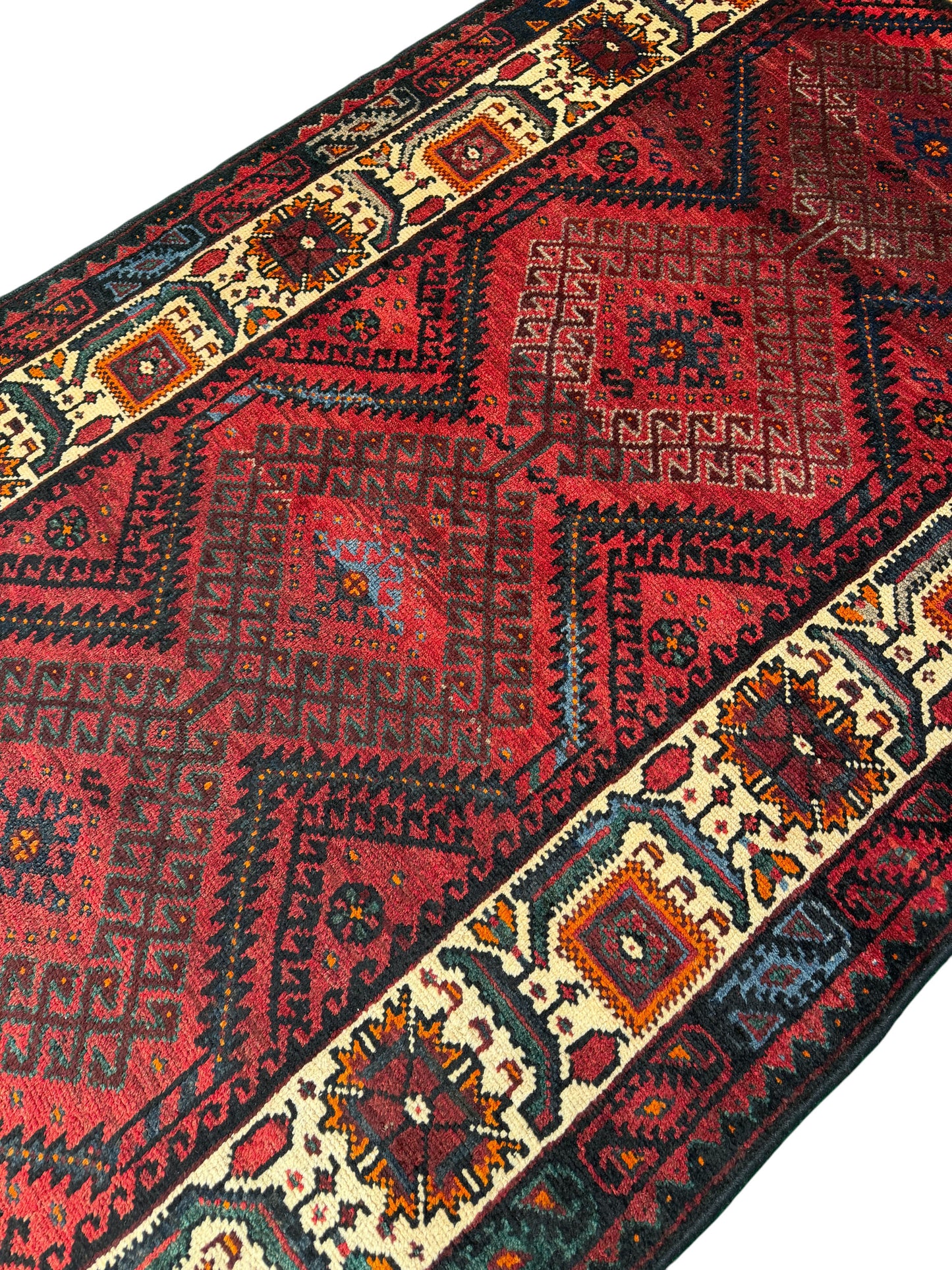 Antique Luri Olad, nomadic Galleria rug, used to cover beddings 310x125 cm | Rug# 20030