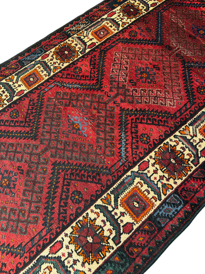 Antique Luri Olad, nomadic Galleria rug, used to cover beddings 310x125 cm | Rug# 20030