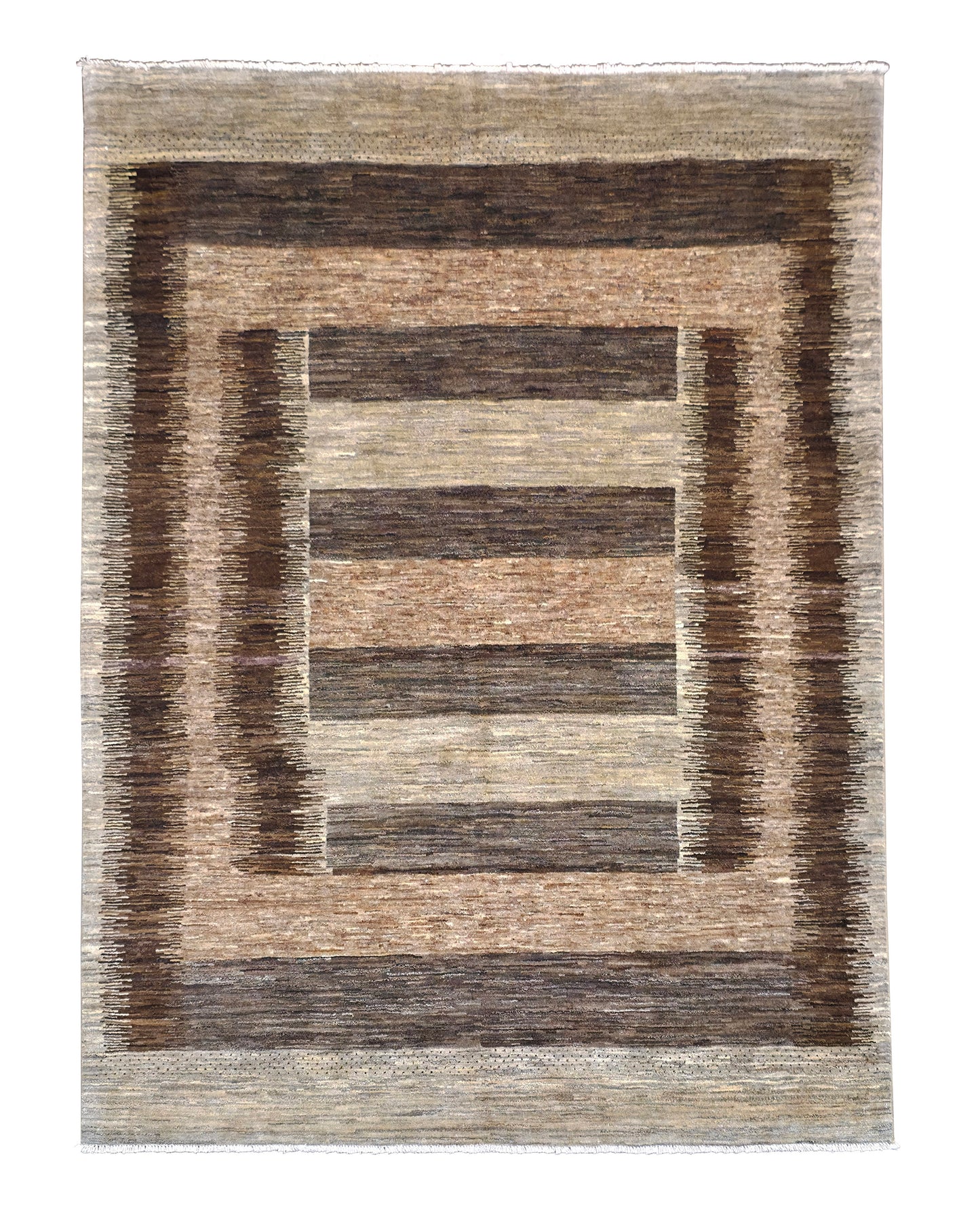 Turkaman-weave Afghan Modern-Gabbeh 233x180cm | Rug# 22580