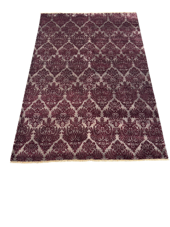 Hand knotted  Damask design Agra rug 267×178 cm | Rug# 23314