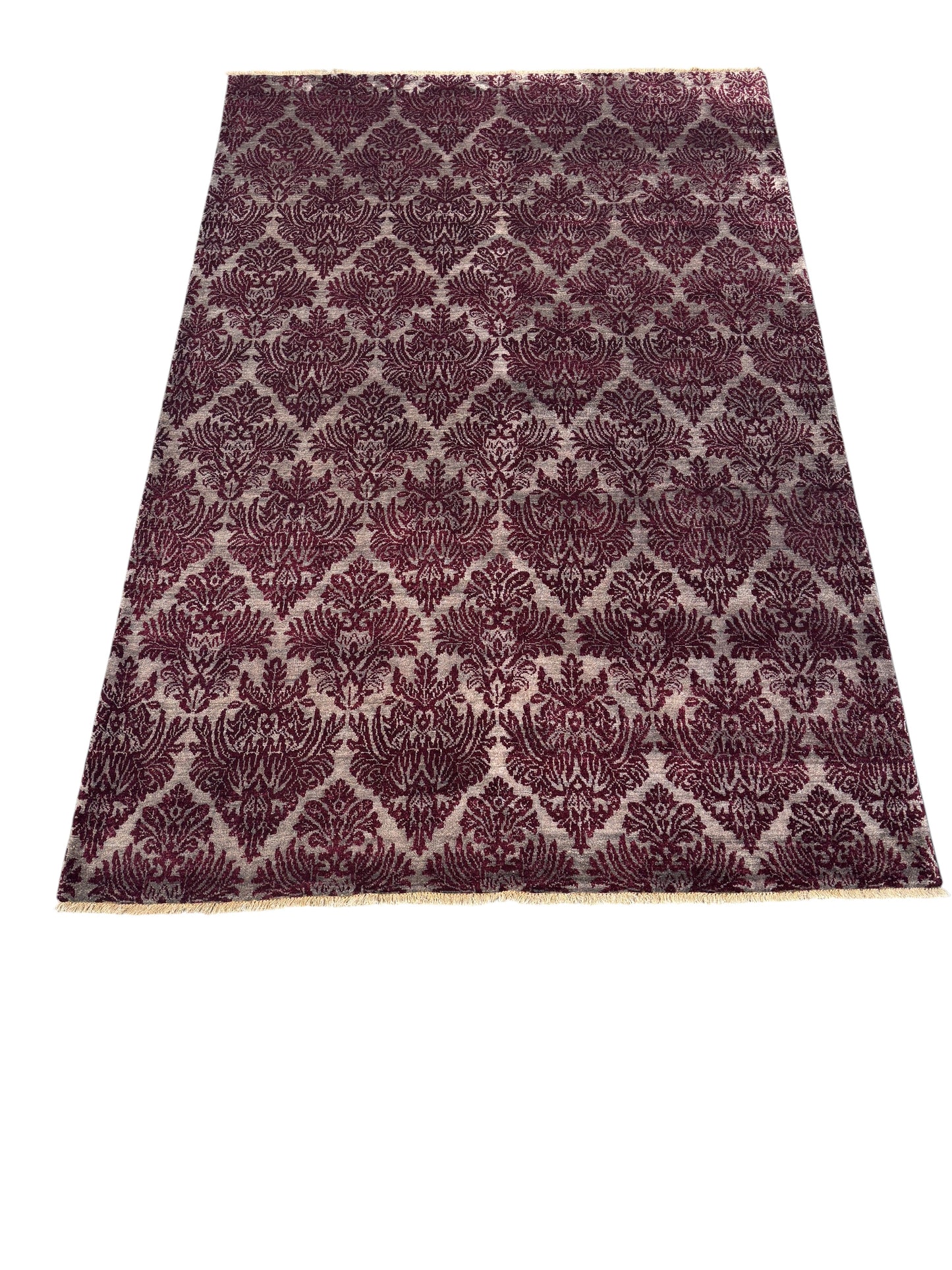 Hand knotted  Damask design Agra rug 267×178 cm | Rug# 23314