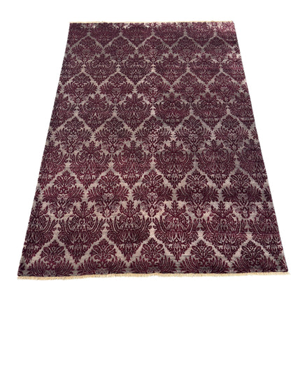 Hand knotted  Damask design Agra rug 267×178 cm | Rug# 23314