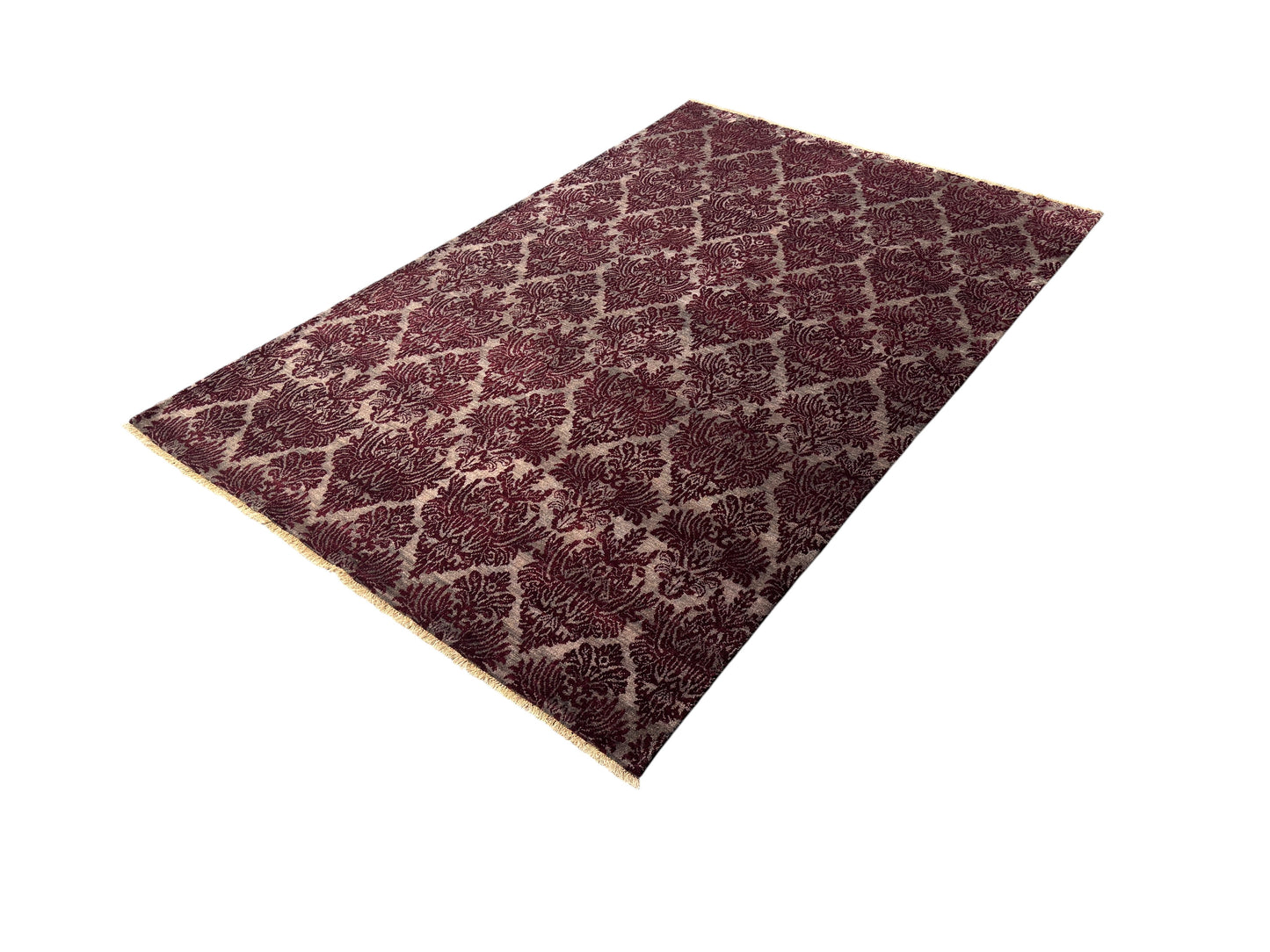 Hand knotted  Damask design Agra rug 267×178 cm | Rug# 23314