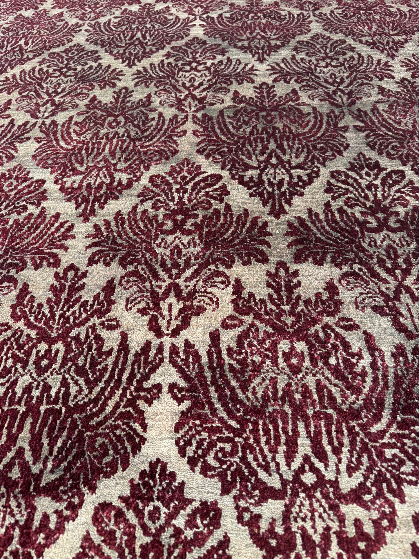 Hand knotted  Damask design Agra rug 267×178 cm | Rug# 23314
