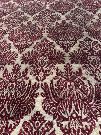 Hand knotted  Damask design Agra rug 267×178 cm | Rug# 23314