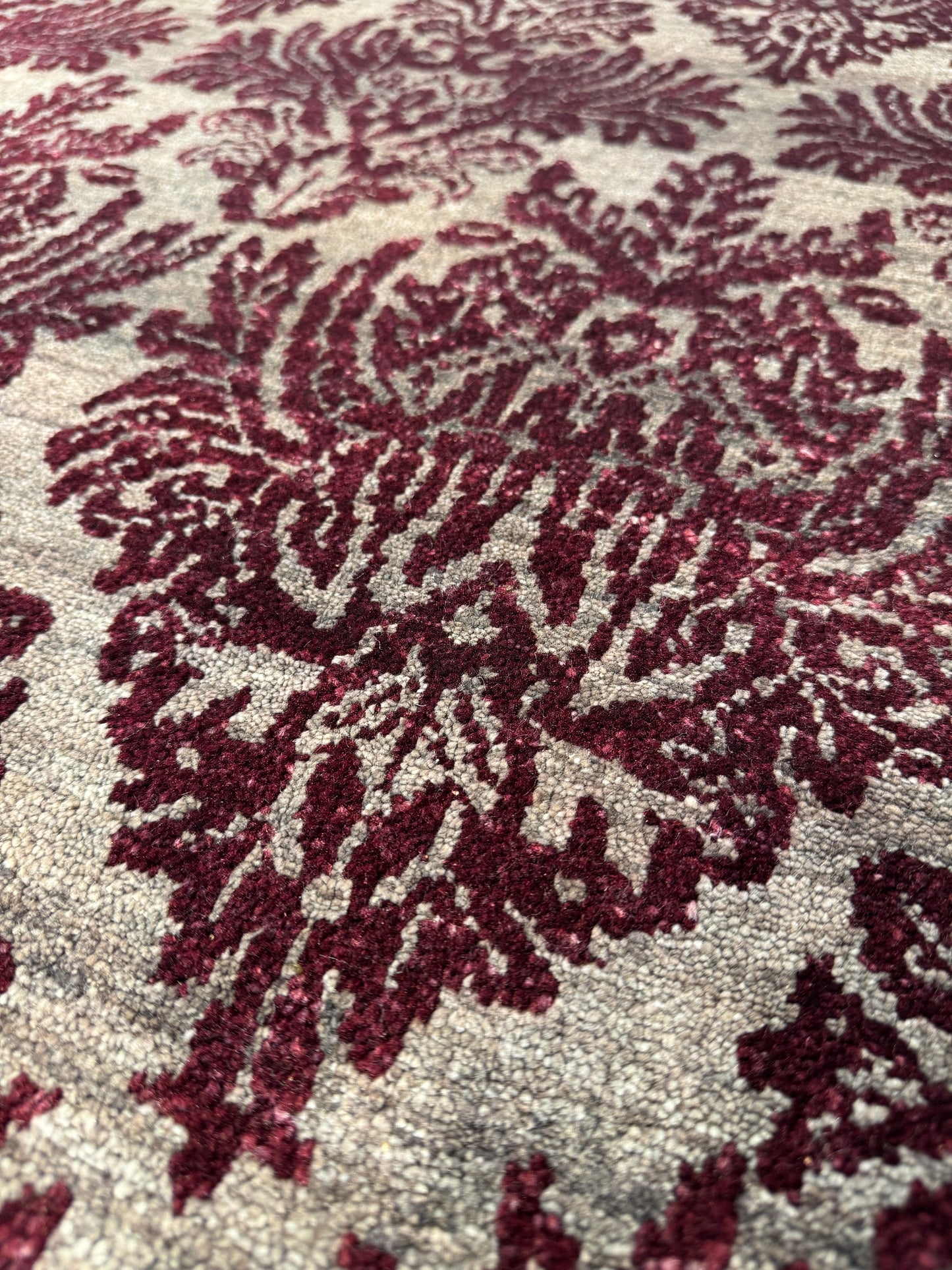 Hand knotted  Damask design Agra rug 267×178 cm | Rug# 23314