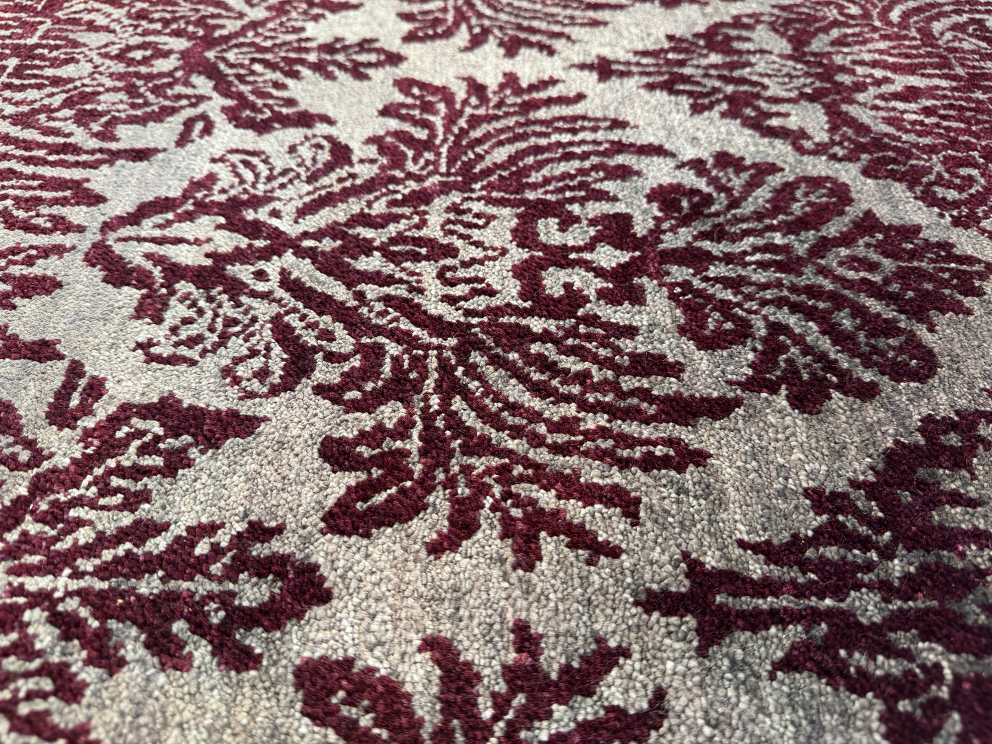 Hand knotted  Damask design Agra rug 267×178 cm | Rug# 23314