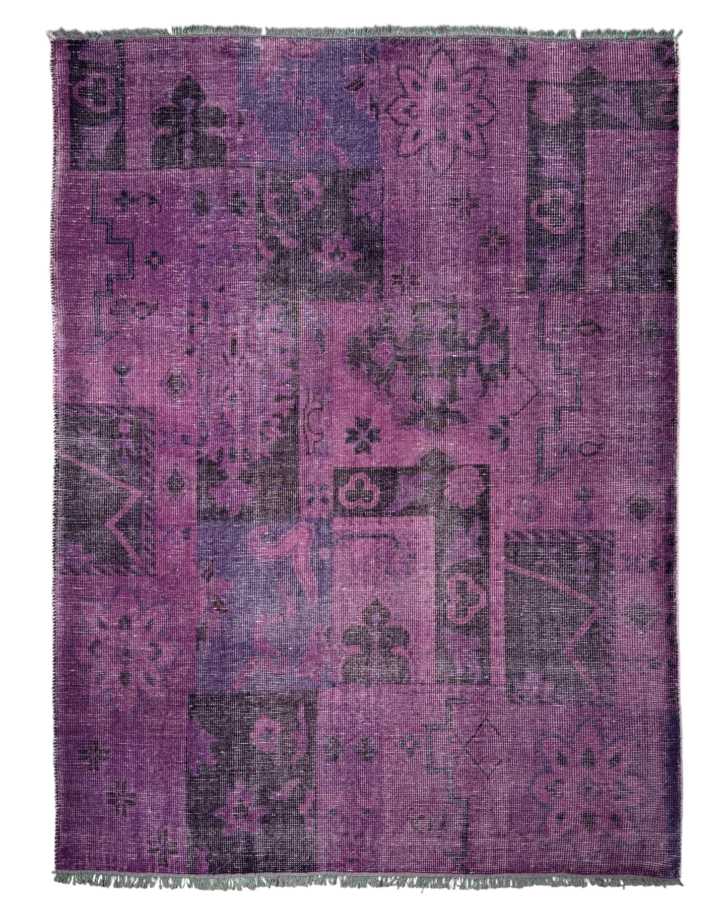 Distressed and overdyed modern rug, 305x241cm | Rug# 23705