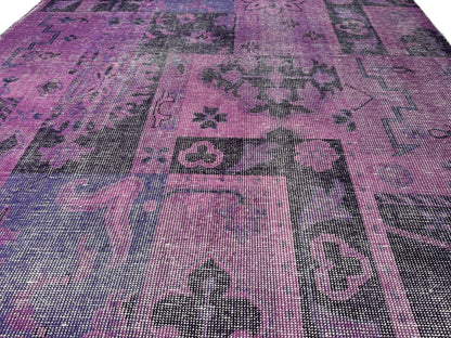 Distressed and overdyed modern rug, 305x241cm | Rug# 23705