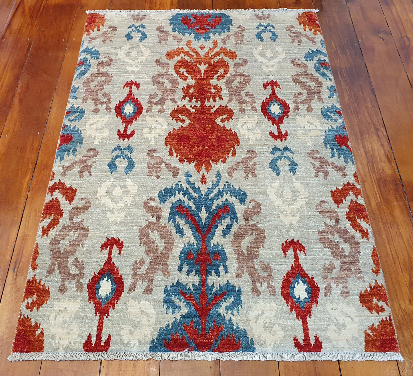 Afghan Turkaman weave, modern Ikat design 155x101cm | Rug# 24256