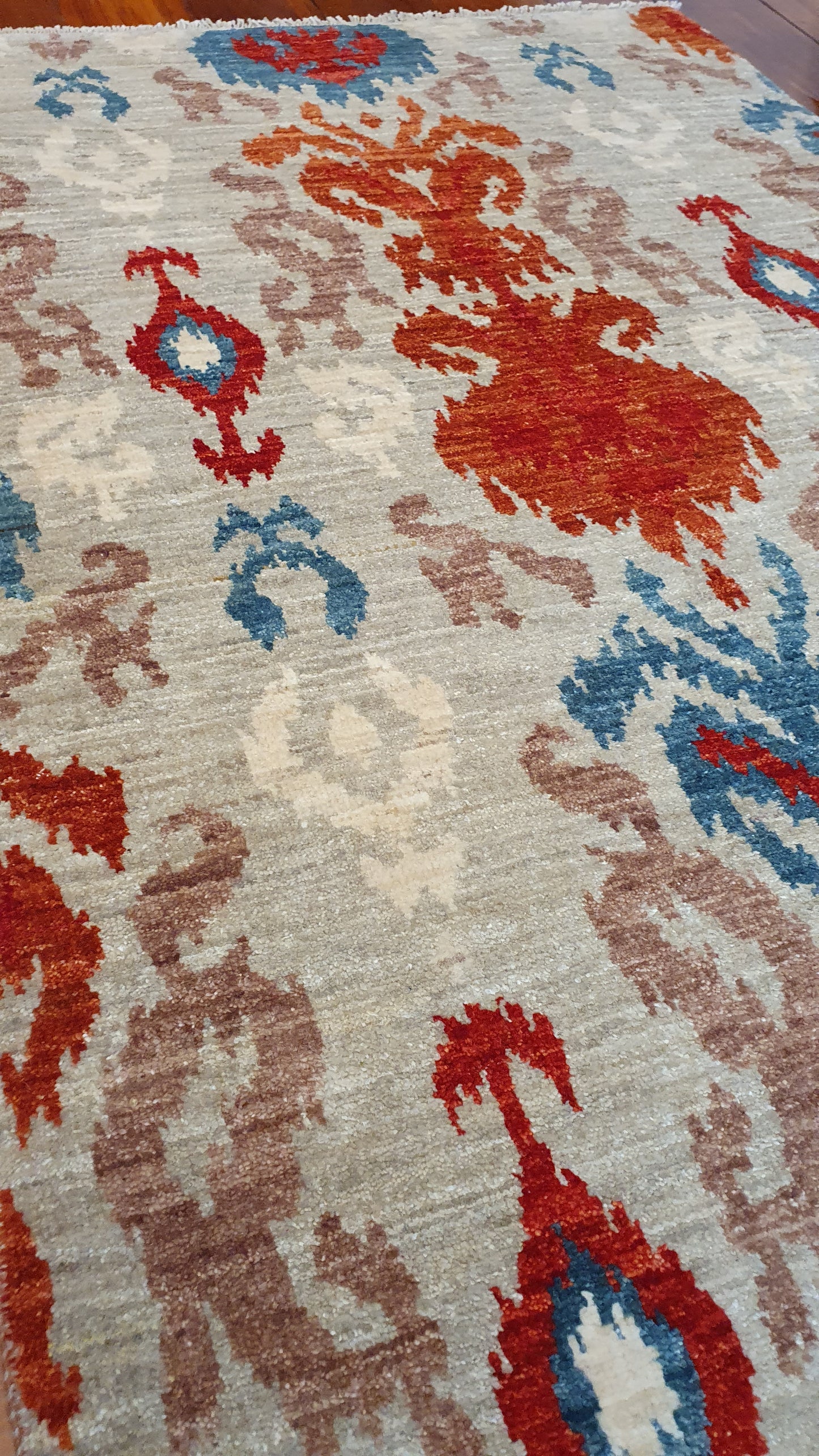 Afghan Turkaman weave, modern Ikat design 155x101cm | Rug# 24256