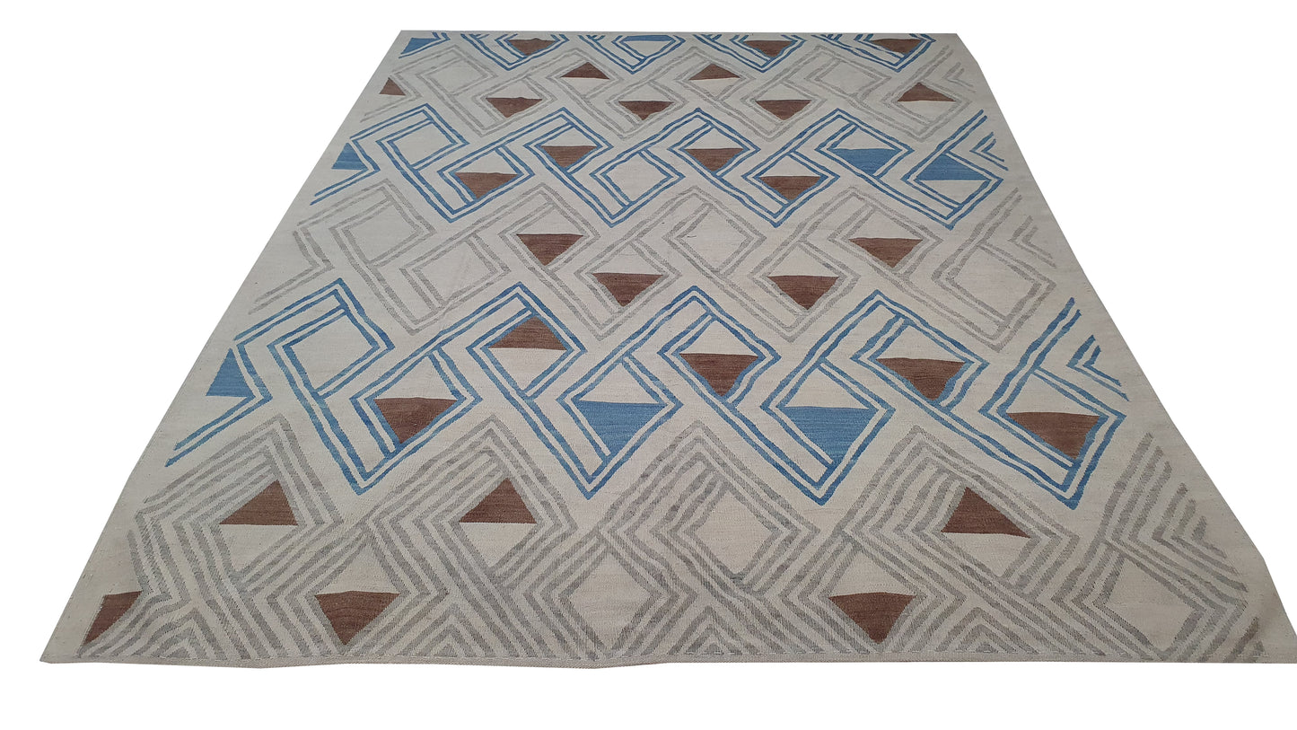 Modern flatweave Turkish Kilim, 285x216 cm  | Rug# 24694
