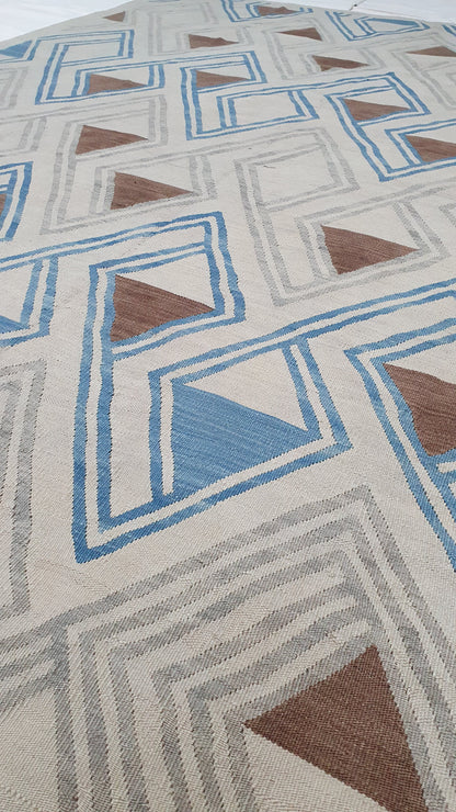 Modern flatweave Turkish Kilim, 285x216 cm  | Rug# 24694