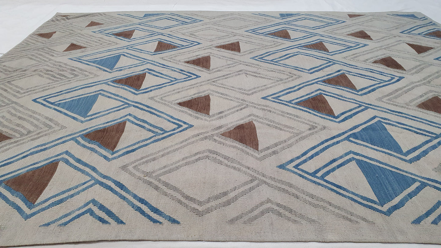 Modern flatweave Turkish Kilim, 285x216 cm  | Rug# 24694