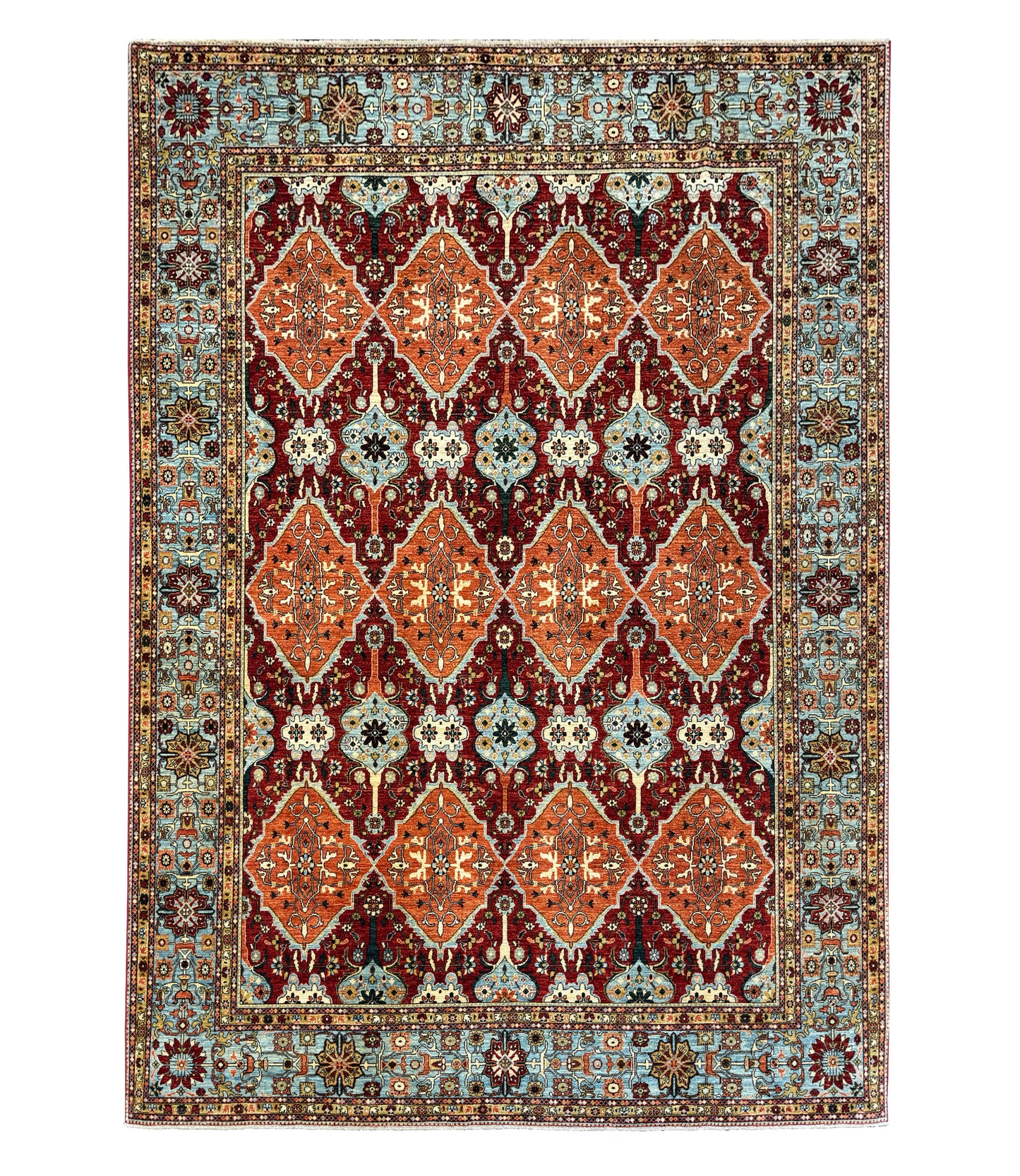 Fine Turkman weave Afghan, 17th century Oushak design 363×267 cm | Rug# 24758