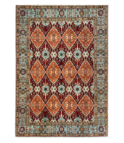 Fine Turkman weave Afghan, 17th century Oushak design 363×267 cm | Rug# 24758
