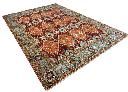 Fine Turkman weave Afghan, 17th century Oushak design 363×267 cm | Rug# 24758