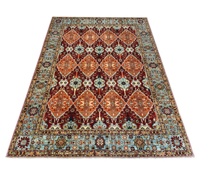 Fine Turkman weave Afghan, 17th century Oushak design 363×267 cm | Rug# 24758