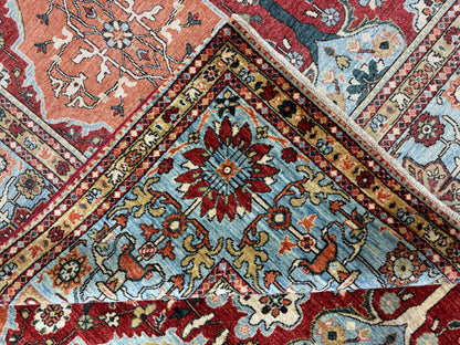 Fine Turkman weave Afghan, 17th century Oushak design 363×267 cm | Rug# 24758