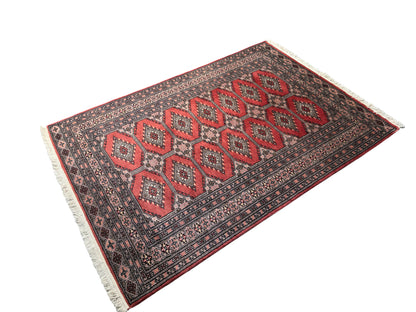 very fine Marino wool pile Bokhara rug, 183×127 cm | Rug# 24849