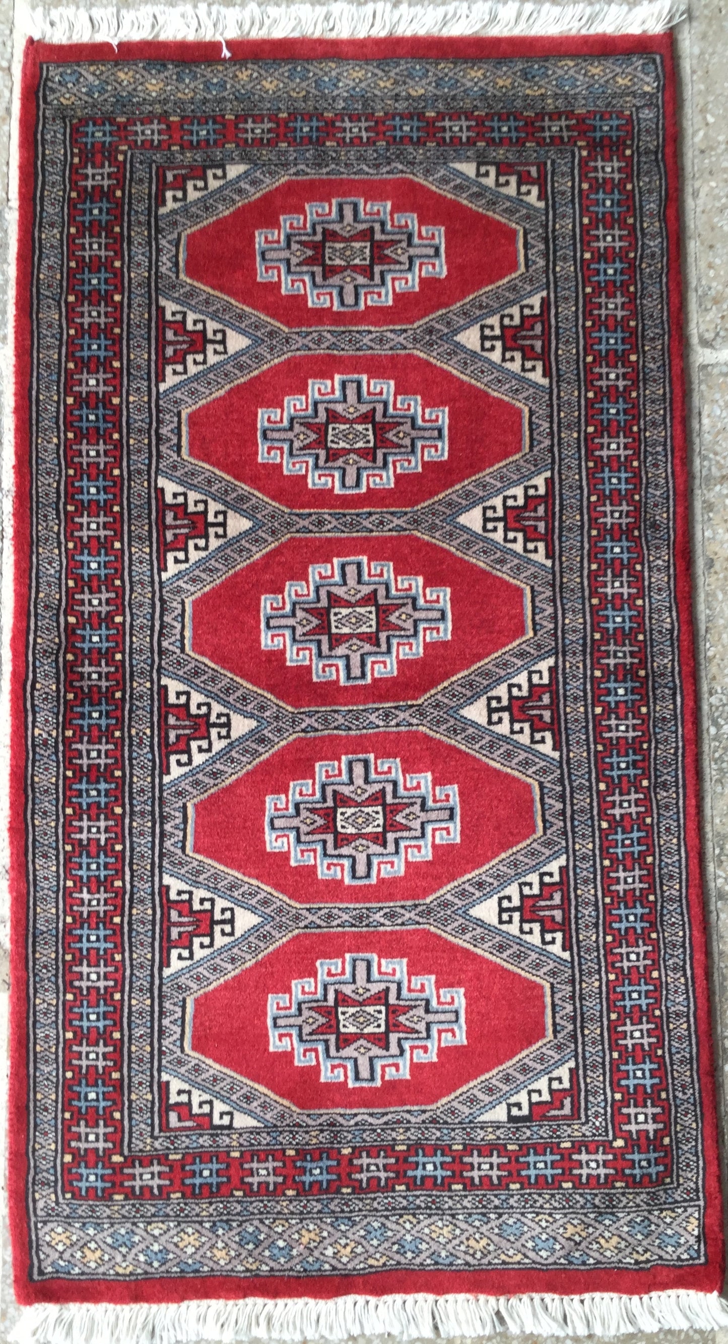 Hand-Knotted Pak Bokhara Rug 112x60cm | Rug# 24872