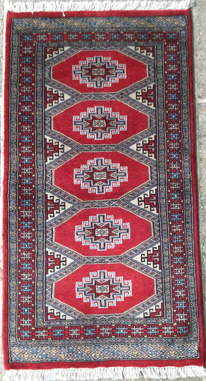 Hand-Knotted Pak Bokhara Rug 112x60cm | Rug# 24872