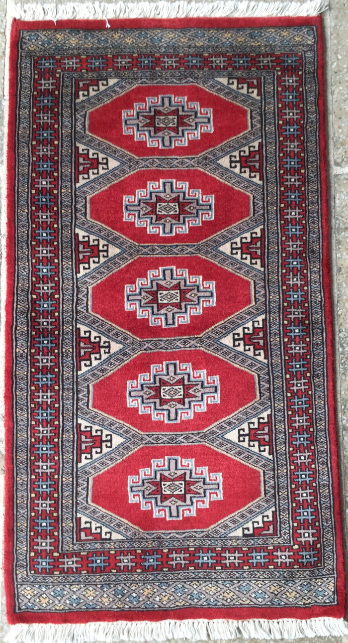 Hand-Knotted Pak Bokhara Rug 112x60cm | Rug# 24872