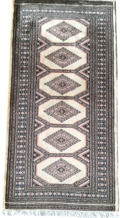Hand-Knotted Pak Bokhara Rug 127x66cm | Rug# 24879