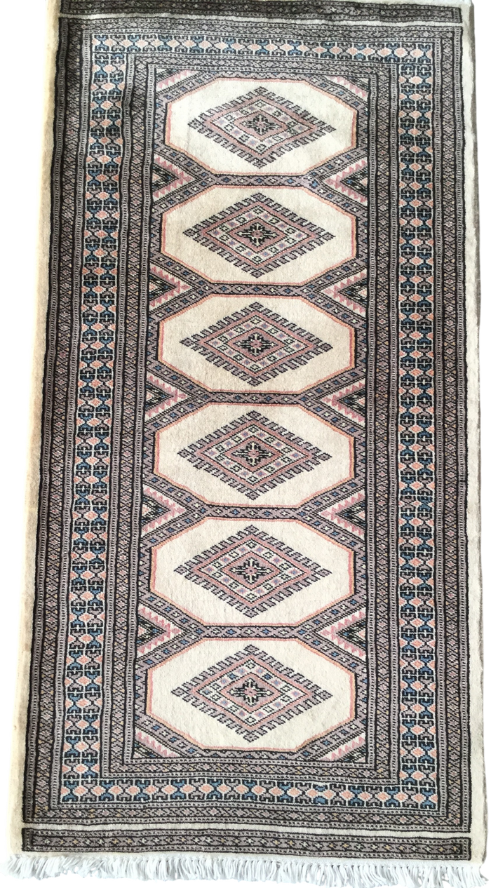 Hand-Knotted Pak Bokhara Rug 127x66cm | Rug# 24879