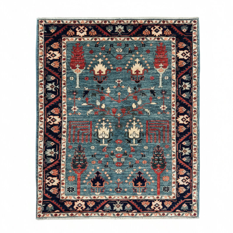 Turkmen weave Afghan, 17th c Safavid Garden design 149×103 cm | Rug# 24948
