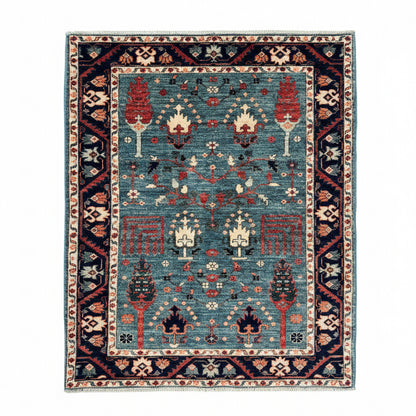 Turkmen weave Afghan, 17th c Safavid Garden design 149×103 cm | Rug# 24948