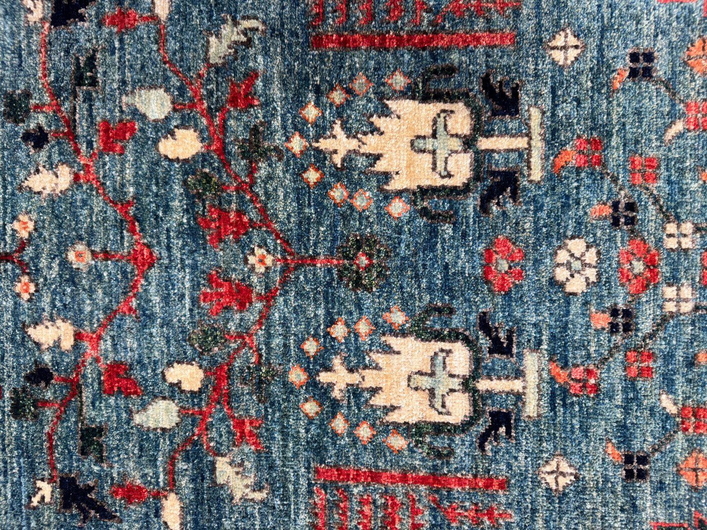 Turkmen weave Afghan, 17th c Safavid Garden design 149×103 cm | Rug# 24948