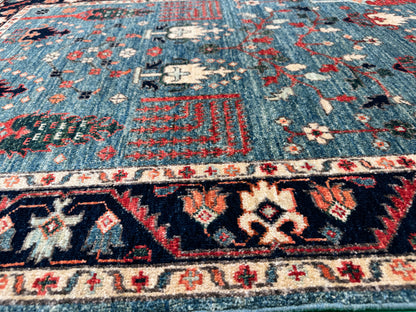 Turkmen weave Afghan, 17th c Safavid Garden design 149×103 cm | Rug# 24948