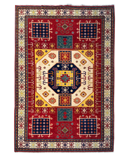 Samarkand Chechen weave, 19th c Caucasian design 299×214 cm | Rug# 25323