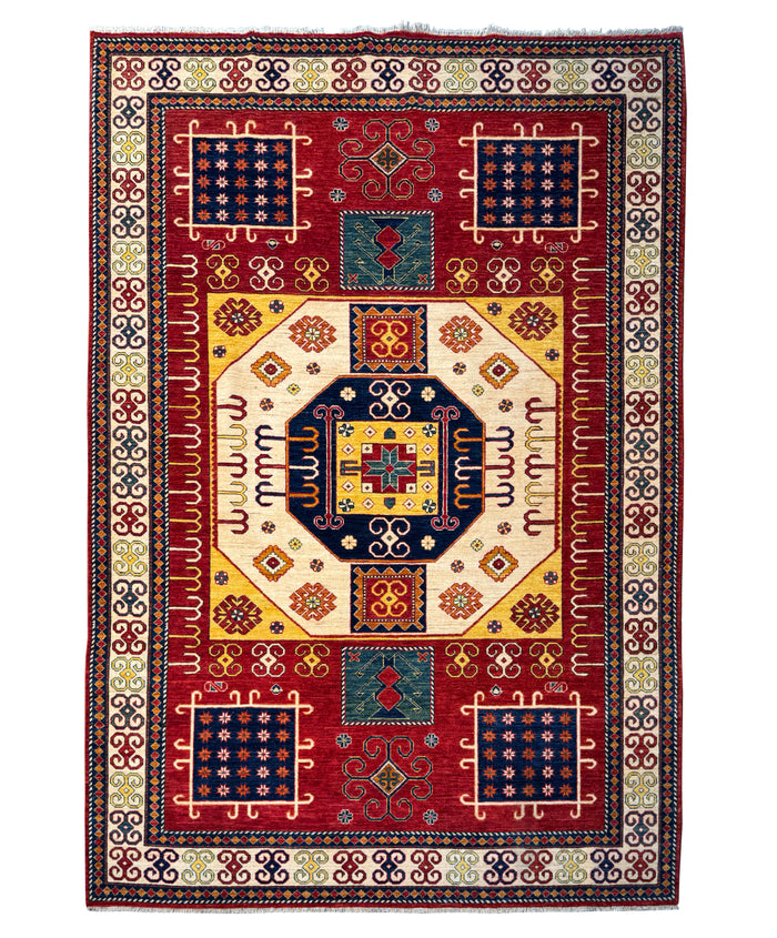 Samarkand Chechen weave, 19th c Caucasian design 299×214 cm | Rug# 25323