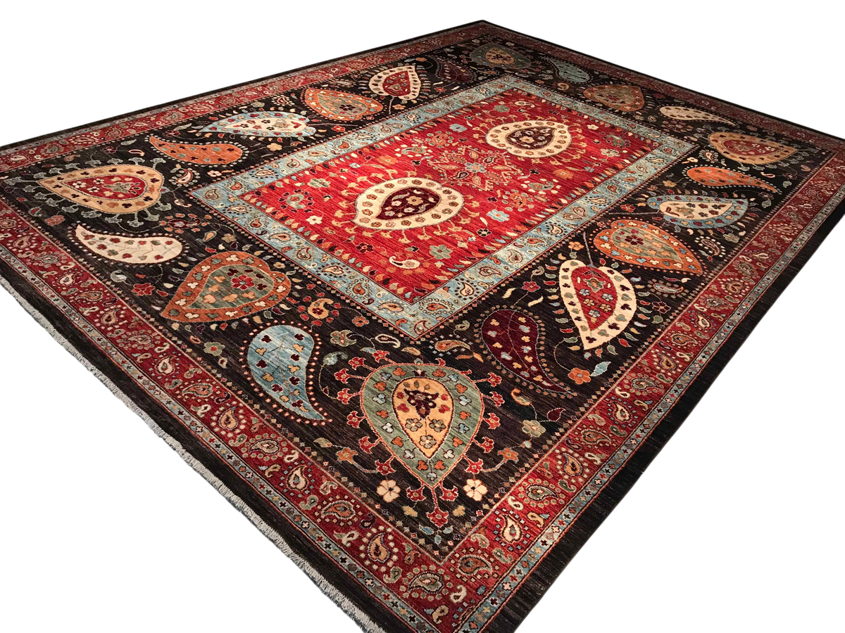Rare Samarkand Suzani Design Rug 354x263 cm | Rug# 25469
