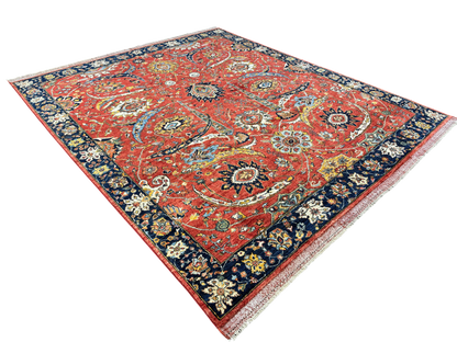Afghan Turkmen weave, 17th-Century Kerman inspired 295x257 cm | Rug# 25492