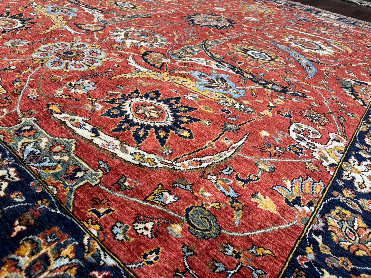 Afghan Turkmen weave, 17th-Century Kerman inspired 295x257 cm | Rug# 25492