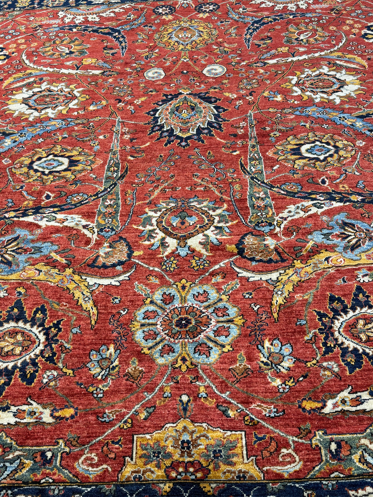 Afghan Turkmen weave, 17th-Century Kerman inspired 295x257 cm | Rug# 25492