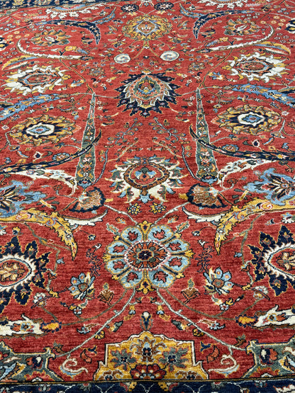 Afghan Turkmen weave, 17th-Century Kerman inspired 295x257 cm | Rug# 25492