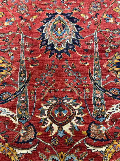 Afghan Turkmen weave, 17th-Century Kerman inspired 295x257 cm | Rug# 25492