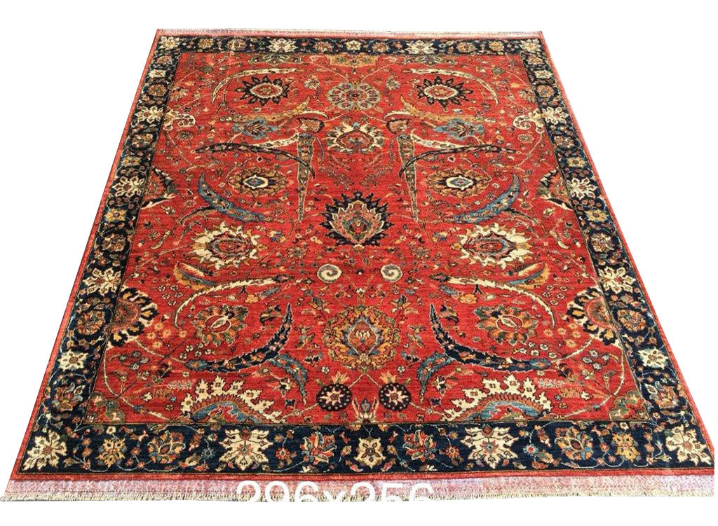 Afghan Turkmen weave, 17th-Century Kerman inspired 295x257 cm | Rug# 25492