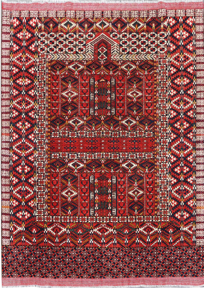 Afghan Ersari weave, Hatchi design, vegetable dyes  214x168cm | Rug# 25516