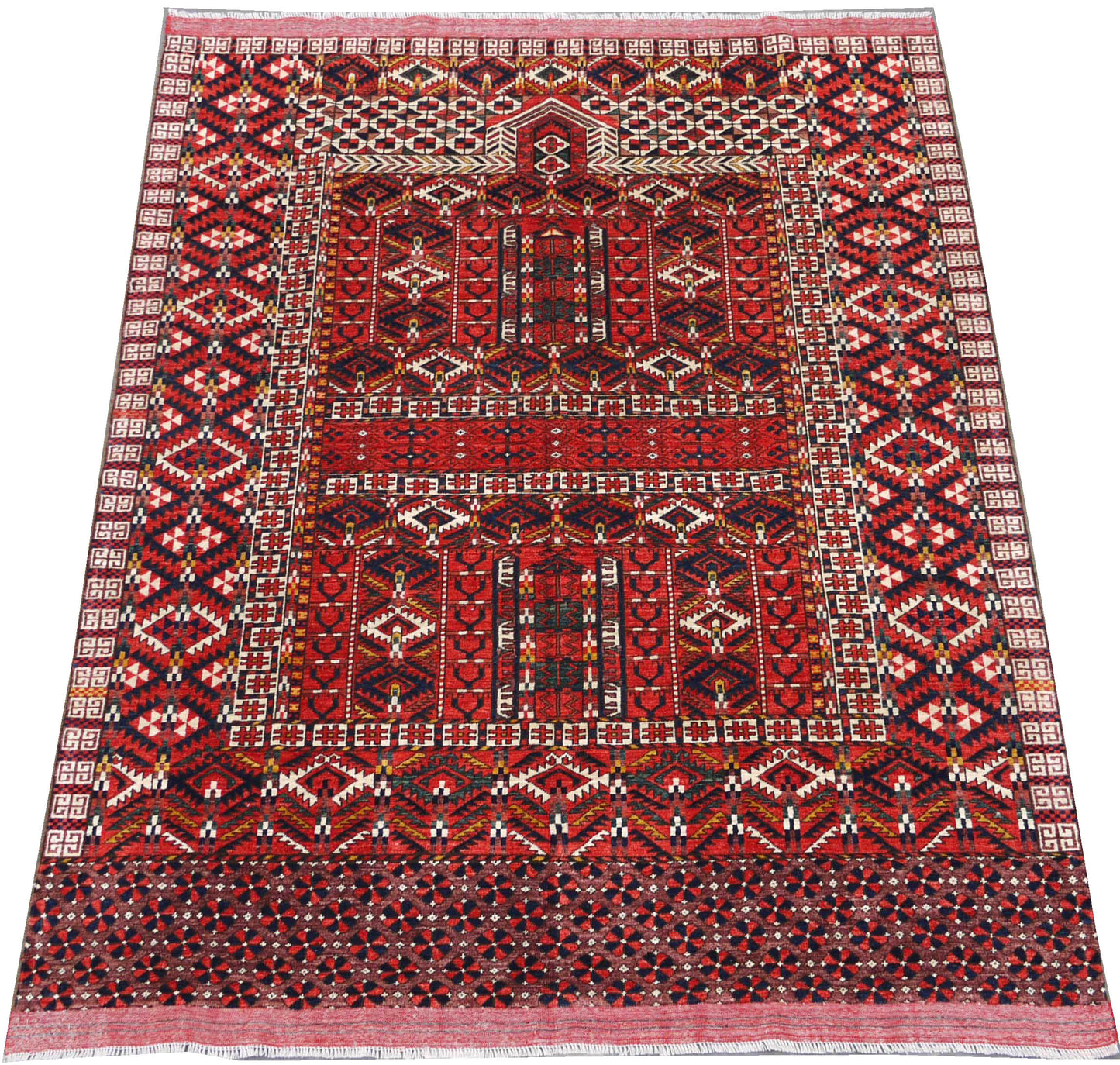 Afghan Ersari weave, Hatchi design, vegetable dyes  214x168cm | Rug# 25516