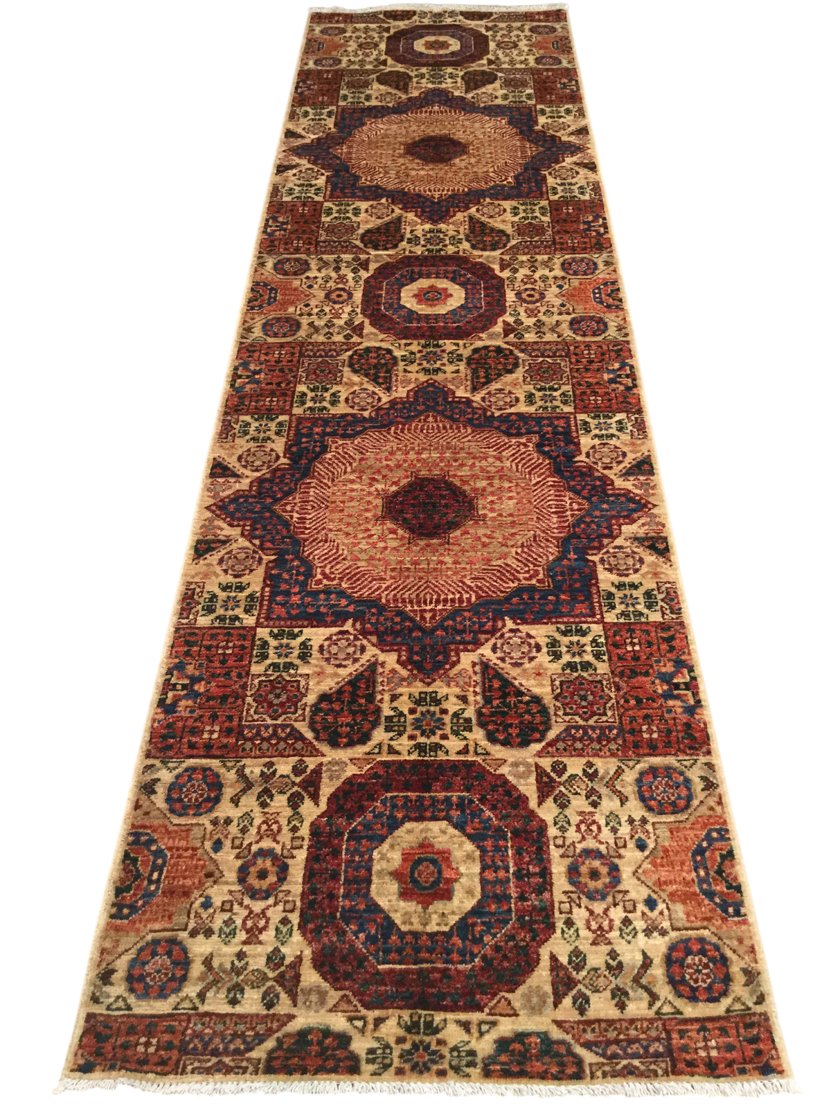 Afghan Turkmen Mamluk Design Runner 290x76 cm | Rug# 25818