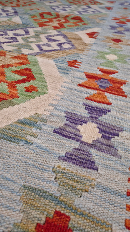 Flat-weave Maimaneh kilim, vegetable dyes, HSW, Afghan 171x126 cm |  Rug# 26145